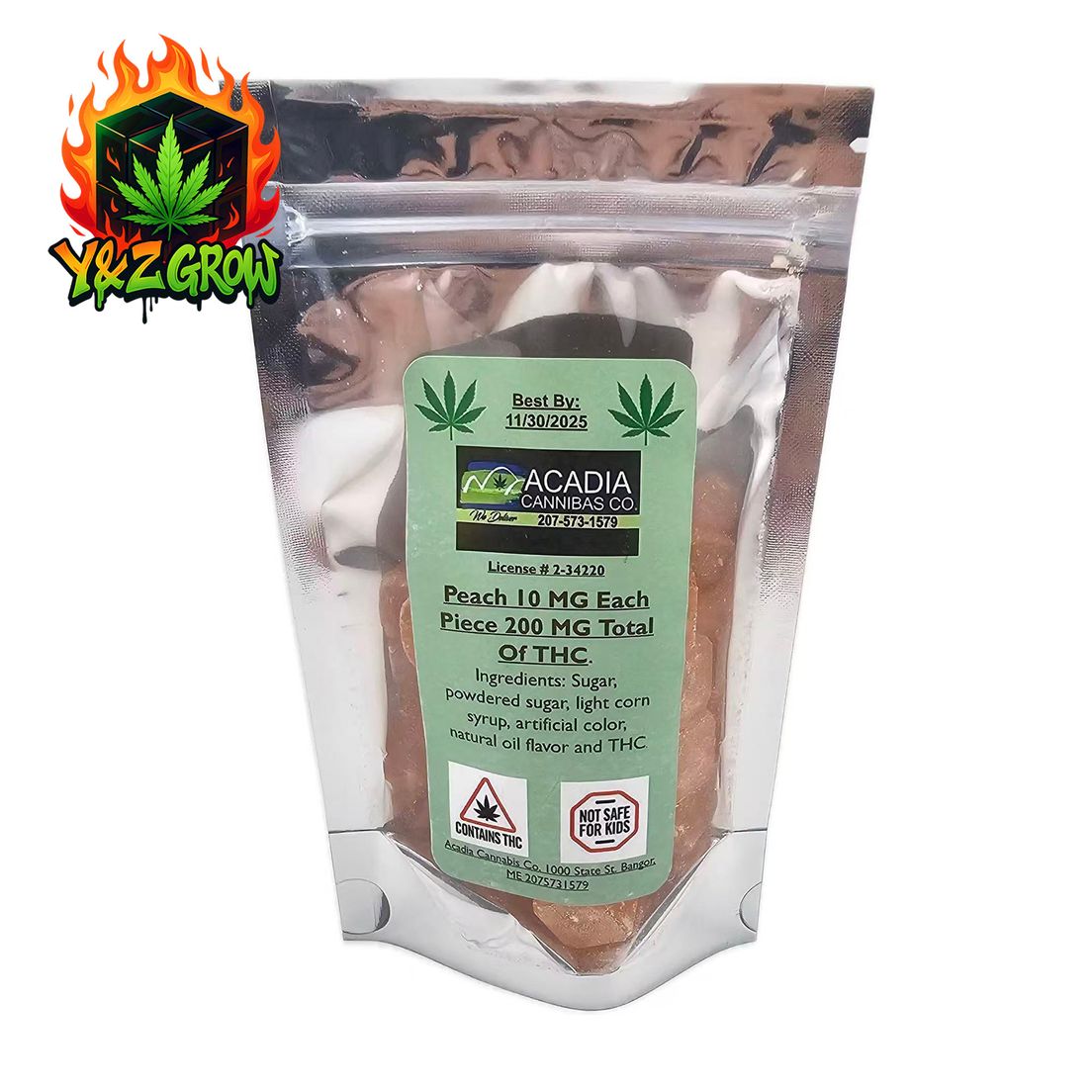 Acadia - Hard Candy - peach 200 MG (10mg ea)