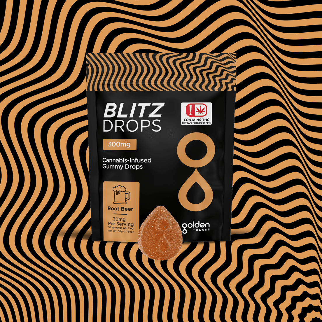 GOLDEN TRENDS ROOT BEER FULL SPECTRUM C02 GUMMIES 300MG