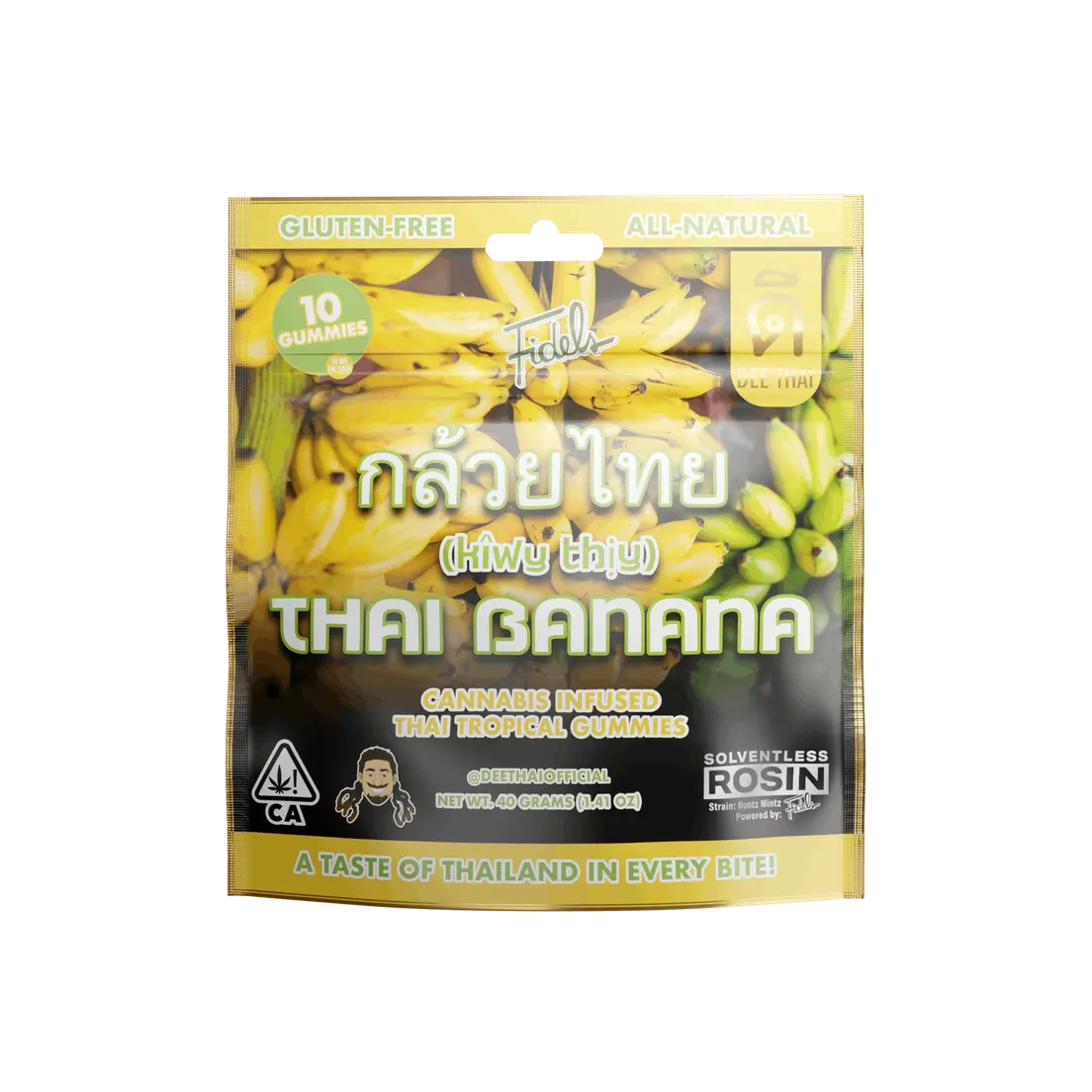 1. Dee Thai 100mg THC Solventless Rosin Gummies - Thai Banana