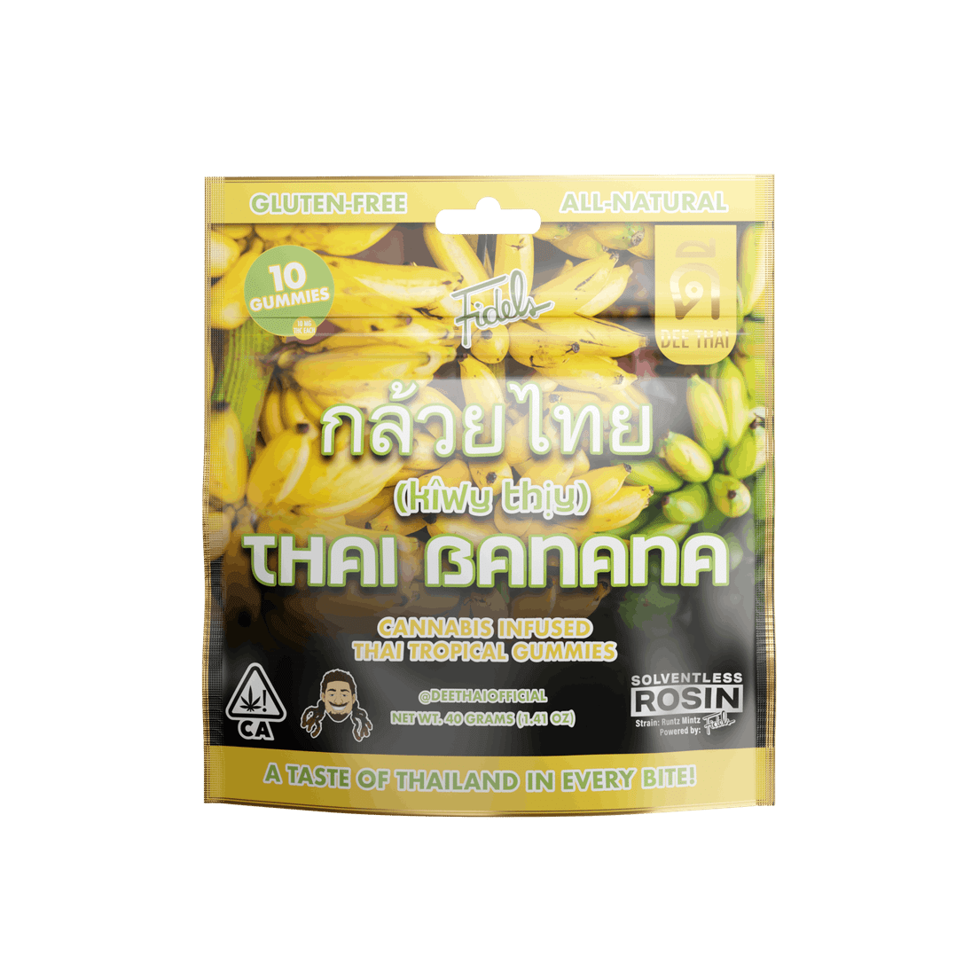 1. Dee Thai 100mg THC Solventless Rosin Gummies - Thai Banana