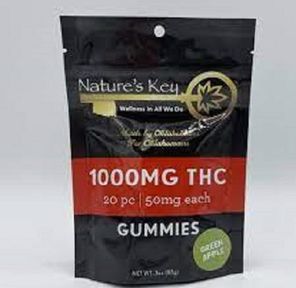 1000mg THC Green Apple Gummies (50mg each)