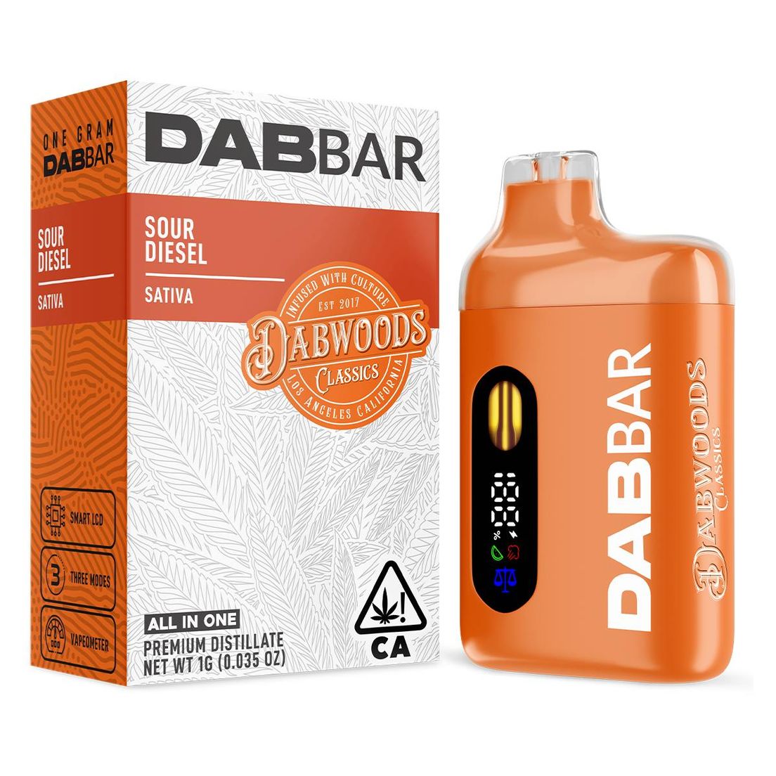 Dabwoods | AIO Vape | 1g | Distillate Dab Bar | Sour Diesel