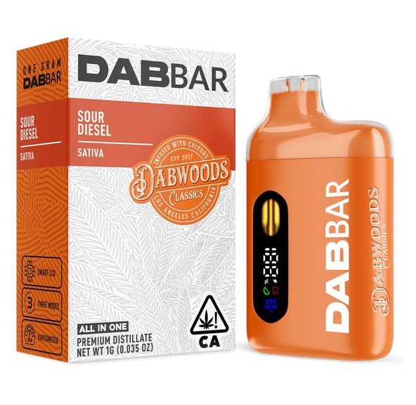 Dabwoods | AIO Vape | 1g | Distillate Dab Bar | Sour Diesel