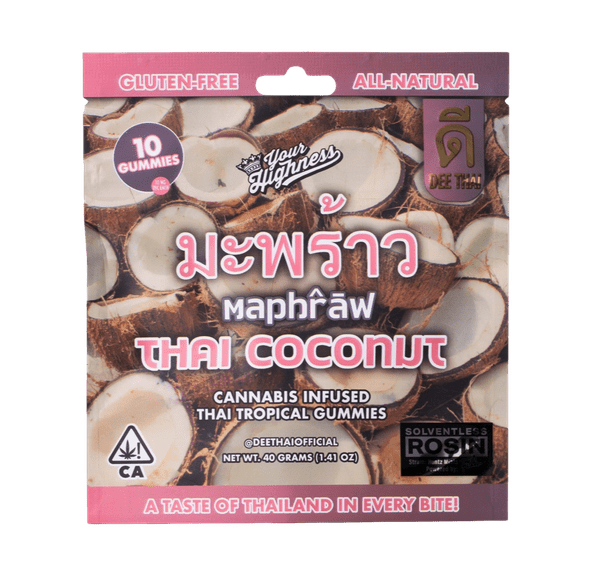1. Dee Thai 100mg THC Solventless Rosin Gummies - Thai Coconut