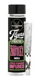 CLAYBOURNE CO WATERMELON ZKITTLEZ 2PK X 0.5G INFUSED FROSTED FLYERS PRE-ROLLS INDICA 1G
