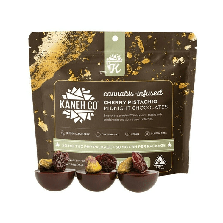 1:1 CBN:THC Cherry Pistachio Midnight Chocolates
