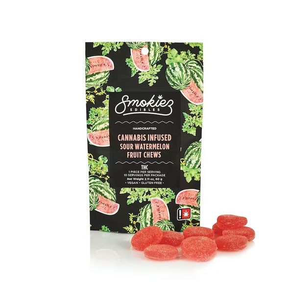 Sour Watermelon Hybrid 100mg THC Fruit Chews