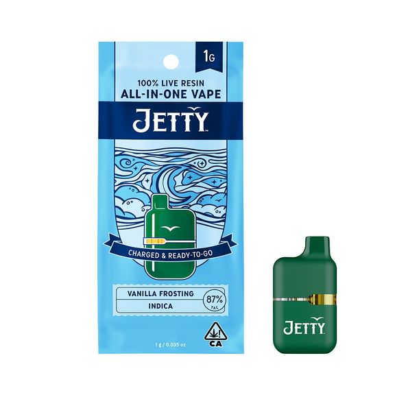 Jetty AIO Live Resin Mini Tank Vanilla Frosting 1g