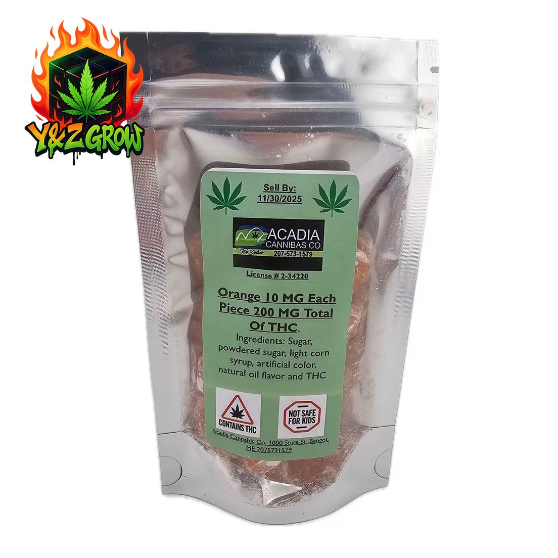 Acadia - Hard Candy - Orange 200 MG (10mg ea)