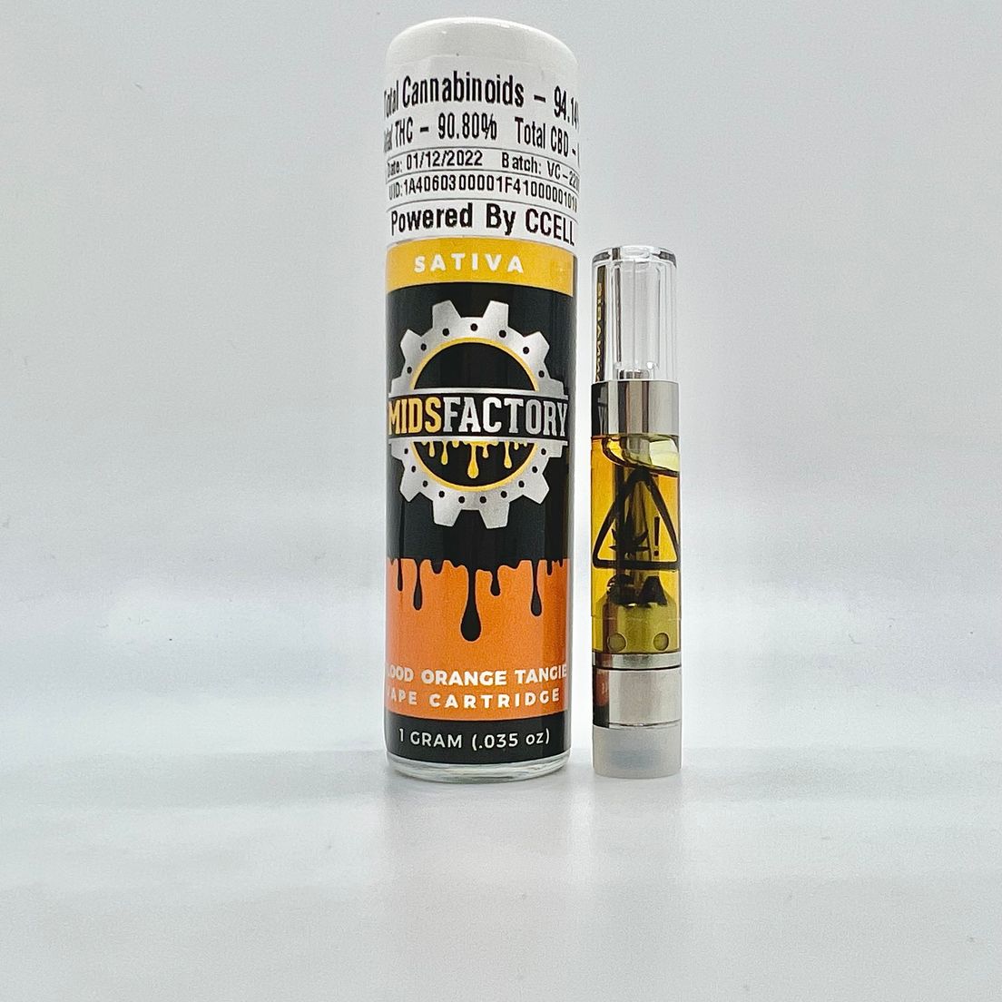 PRE-ORDER ONLY 1g Blood Orange Tangie (Sativa) CCELL Cartridge - MidsFactory