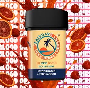 Edibles-Easyday Up and Focus Blood Orange & Raspberry 10mg THC 10-pk