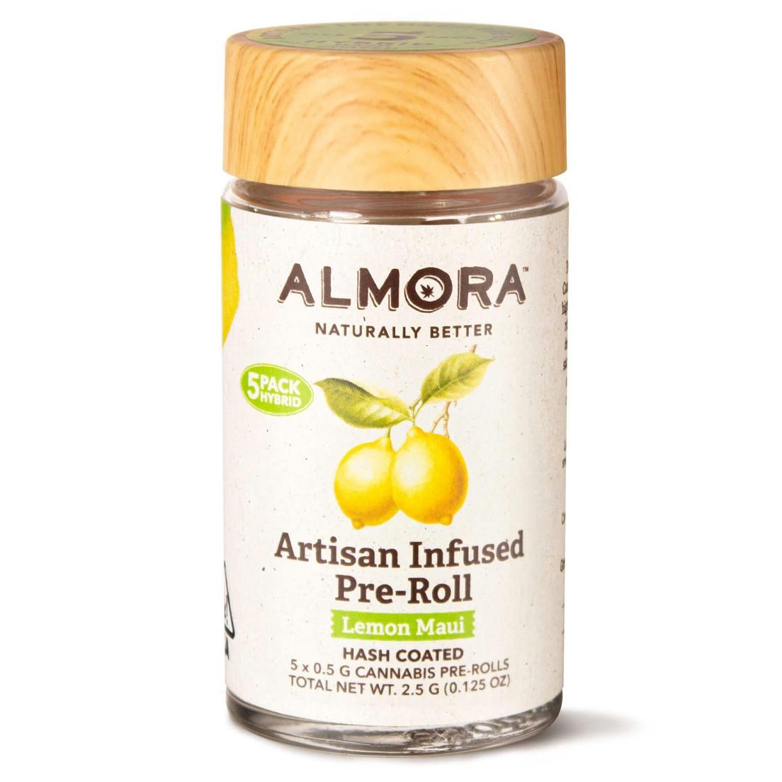 Almora - (x5) .5g Artisan Infused Prerolls - 2.5g - Lemon Maui