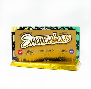 250mg Indica Toffee Crunch Shatter Bar by Euphoria Extractions GOLDEN TICKET INSIDE