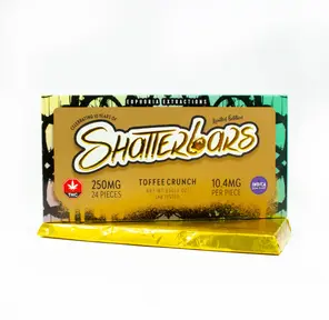 250mg Indica Toffee Crunch Shatter Bar by Euphoria Extractions GOLDEN TICKET INSIDE