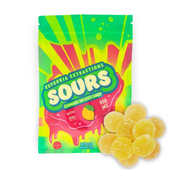 600mg Sativa Lemon Sours by Euphoria Extractions (20mgx30)
