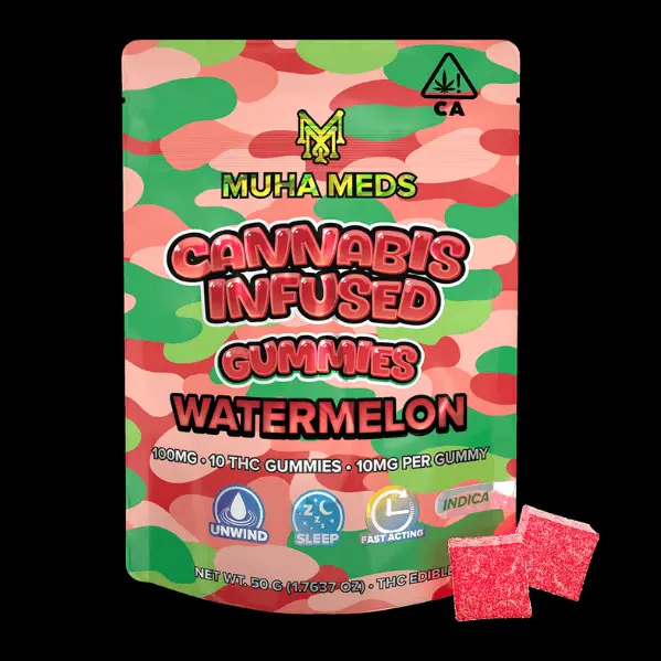 100mg Watermelon (Indica) Gummies 50.00 g