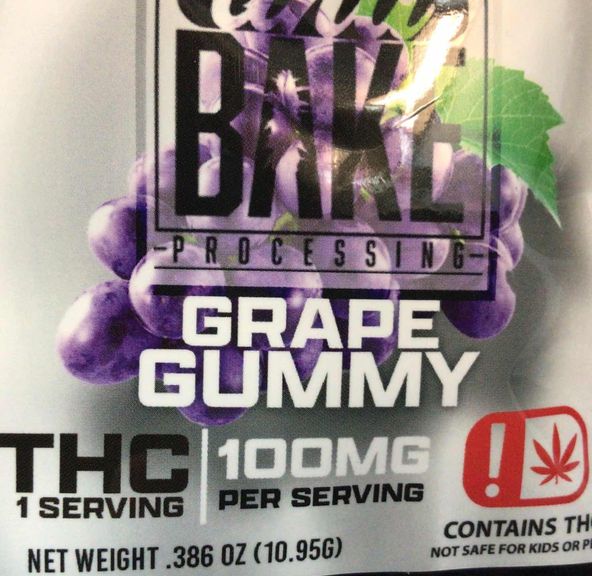Grape 100 mg single gummy