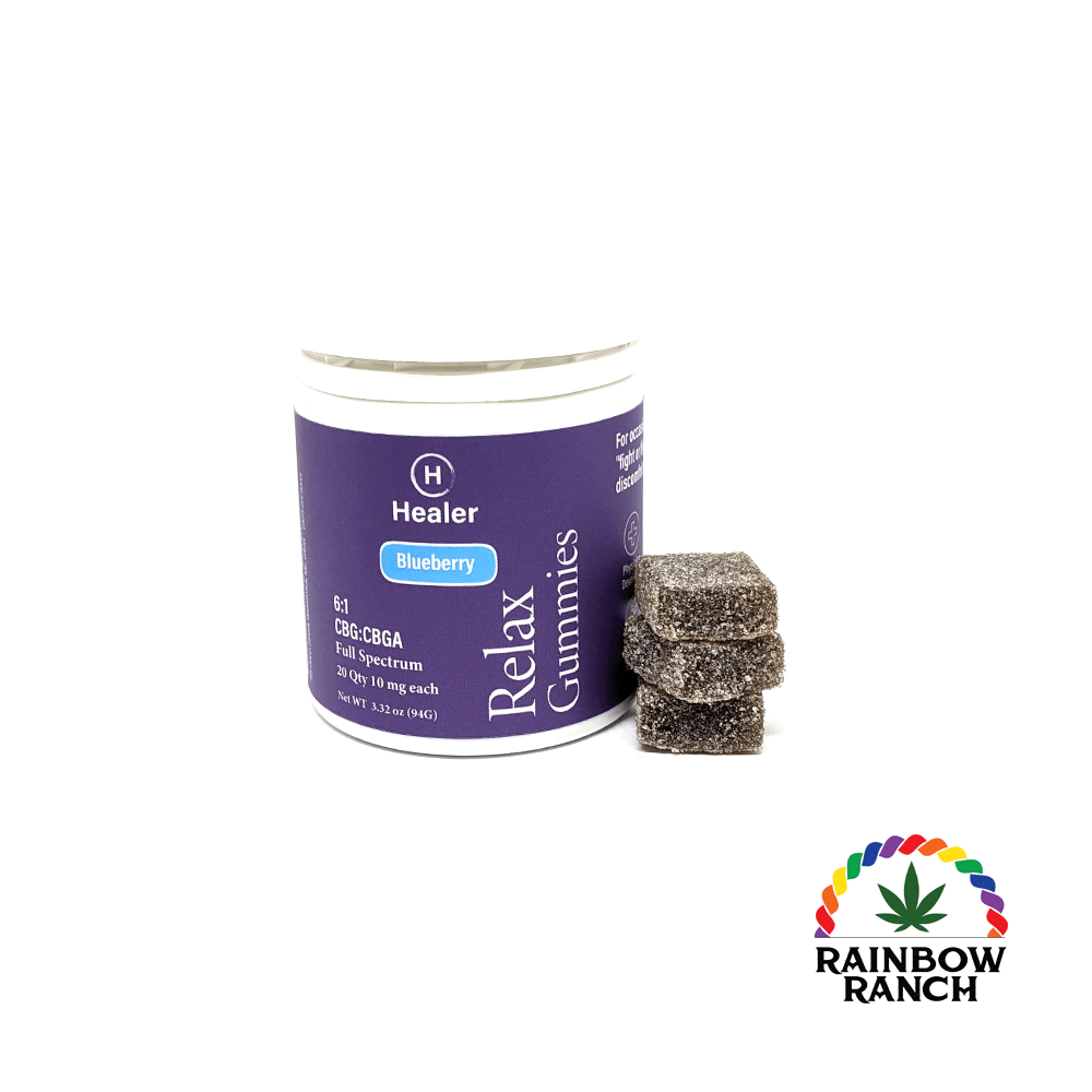 Healer Relax CBG:CBGA Gummies - 10mg each - 200mg total - 20 pcs