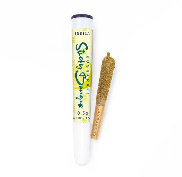 1 x 0.5g Infused Sticky Banger Pre-Roll Indica Purple Petro Pineapple by KushKraft