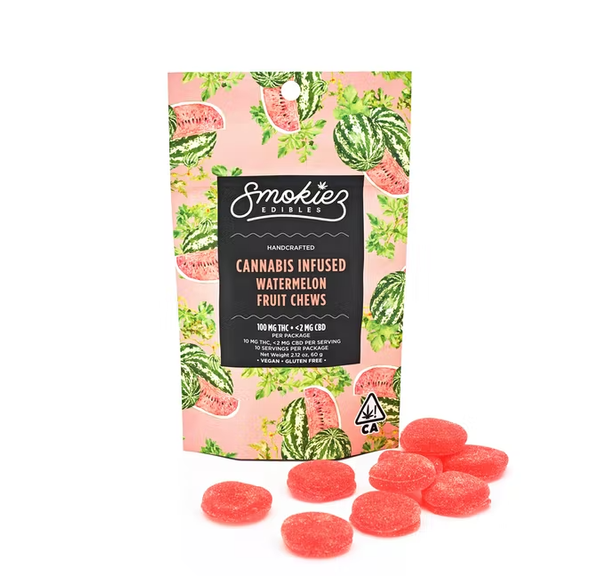 Smokiez Fruit Chews Watermelon 100mg THC / 100mg CBD 1:1