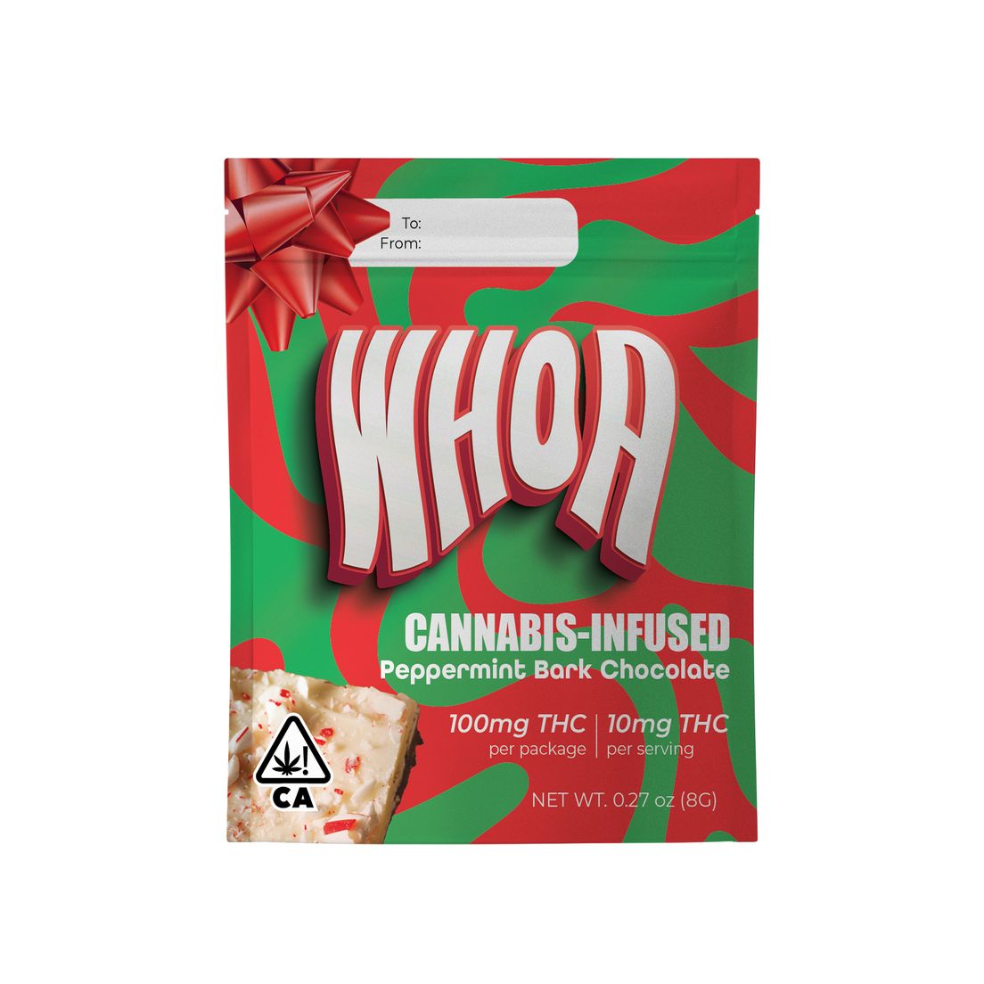 Whoa- PEPPERMINT BARK CHOCOLATE 100MG