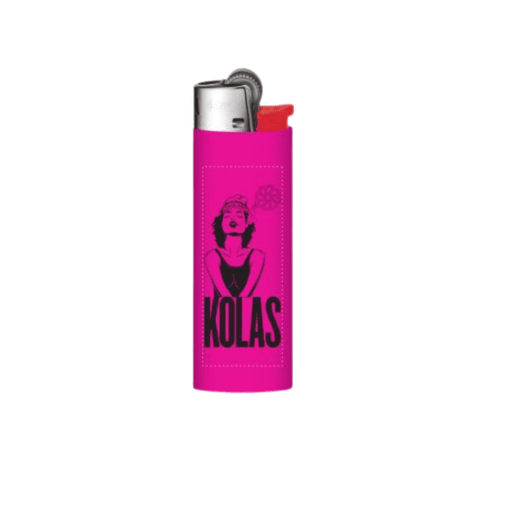 Kolas Branded Puff Pass Bic Lighter Pink