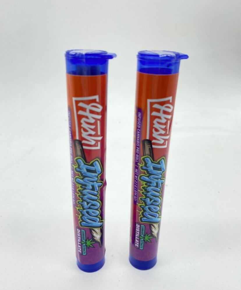 Blue Slushie (indica) - 2 pack (2.1g total) Infused Preroll (THC 41%) by HUSH **Buy 2 for $30**