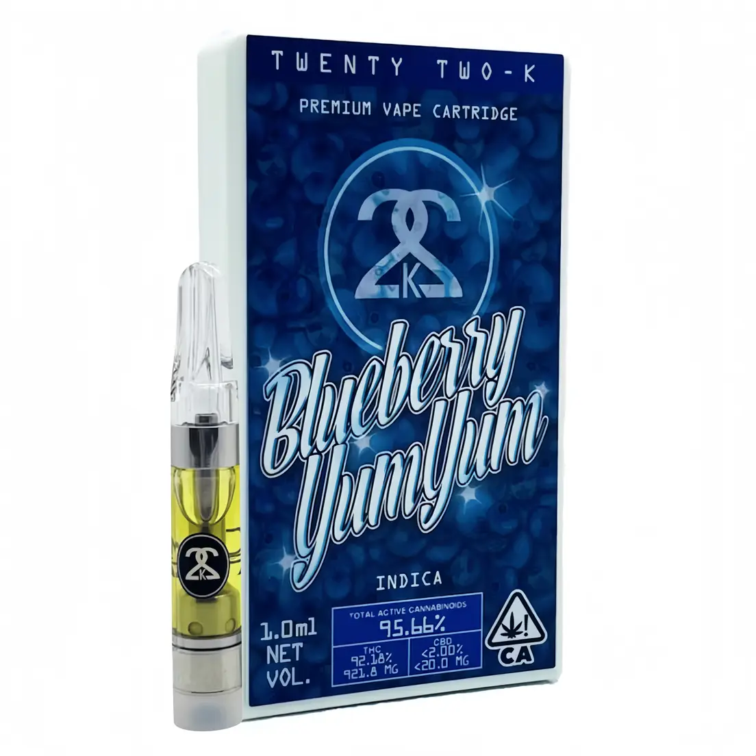 22K | Vape Cart | 1g | Distillate | Blueberry Yum Yum