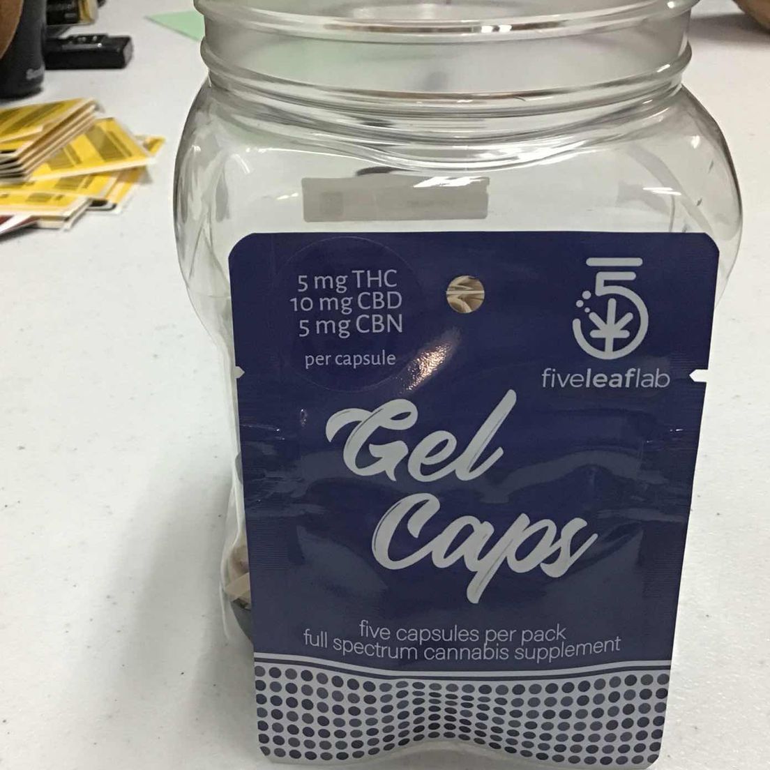 5 Leaf Gel Cap 5 THC: 10 CBD: 5 CBN 5 pack
