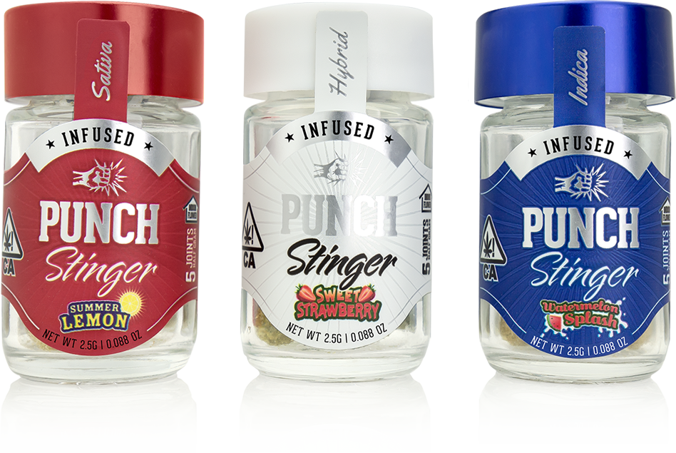 (2.5g) 5 Pre-rolls Stinger Fruit Punch - Punch Extracts