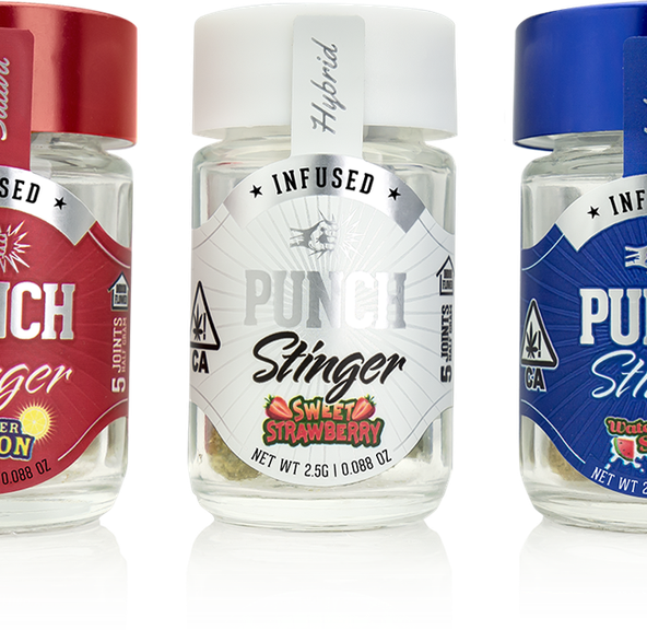 (2.5g) 5 Pre-rolls Stinger Fruit Punch - Punch Extracts