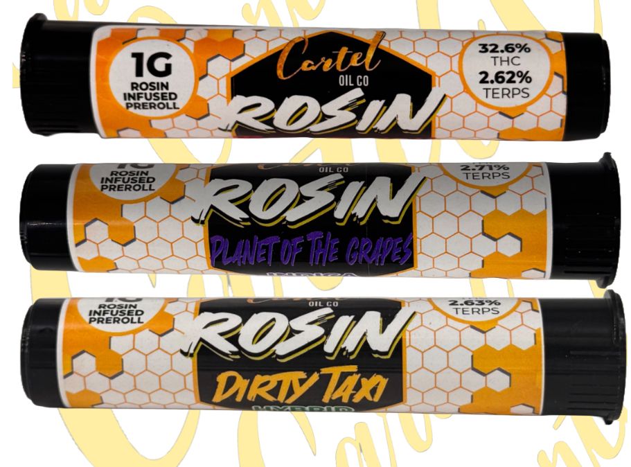 Cartel Oil Co - Rosin Infused Pre-Roll 1.2g - Indica - Grape Cream Cake x Strawberry Fields