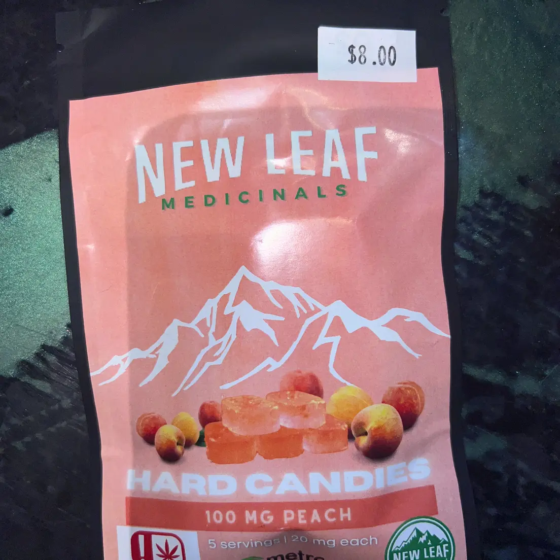 100mg Peach Hard Candy