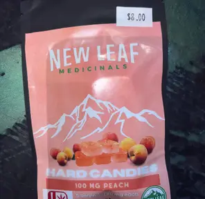 100mg Peach Hard Candy