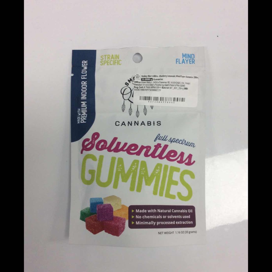 Smokey Okie's Edibles - Blueberry Lemonade (Mind Flayer) Gummies 200mg