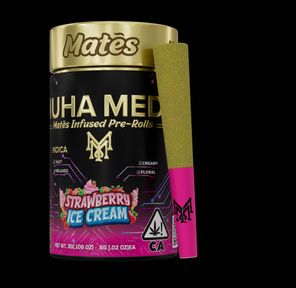 3g Strawberry Ice Cream (Indica) Infused Preroll 5pk Mates - Muha Meds