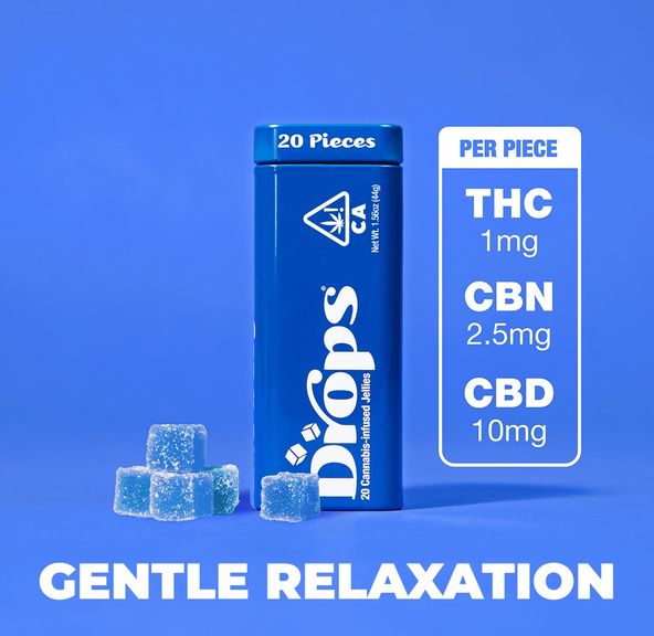 Drops 20pk Blueberry Gummies 20mg THC / 50mg CBN / 200mg CBD