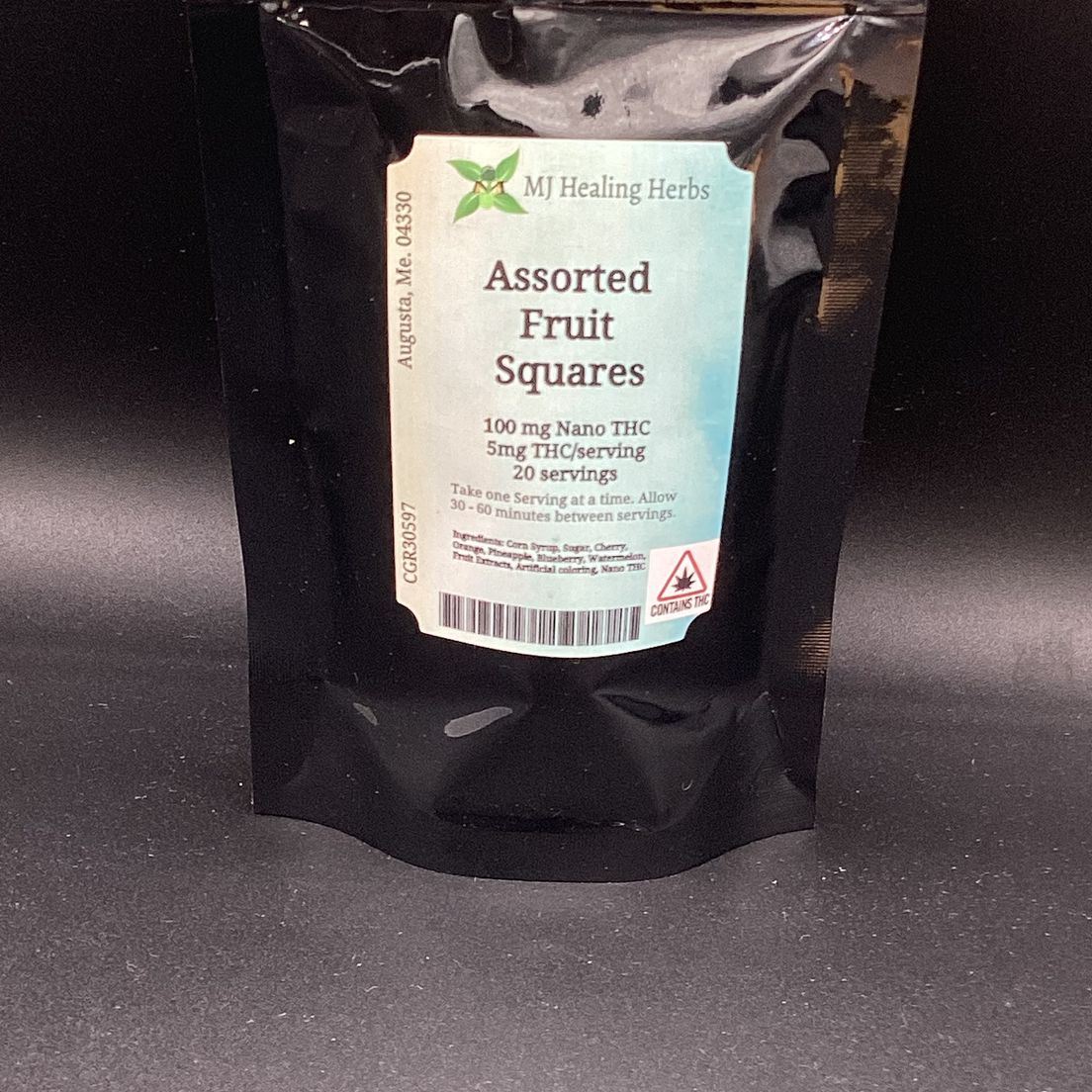 Gerrick Alternatives- Assorted Fruit Squares- MJ Healing Herbs- Hard Candy- NANO- 100mg