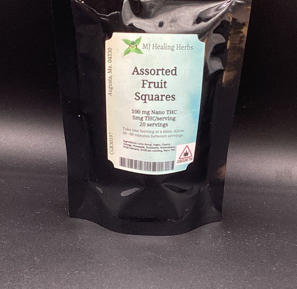 Gerrick Alternatives- Assorted Fruit Squares- MJ Healing Herbs- Hard Candy- NANO- 100mg