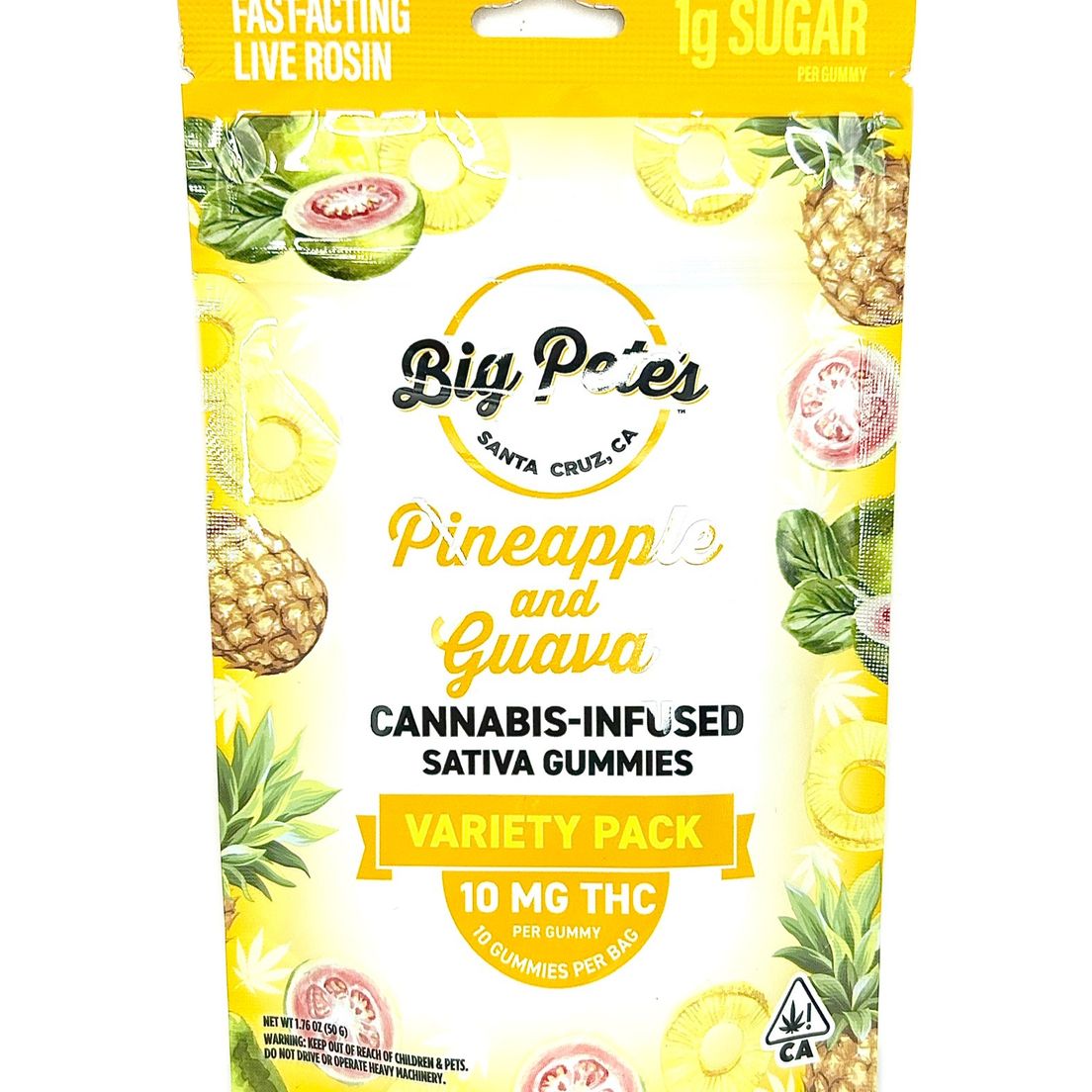 Big Pete's - Live Rosin Gummies - Pineapple & Guava - 100mg