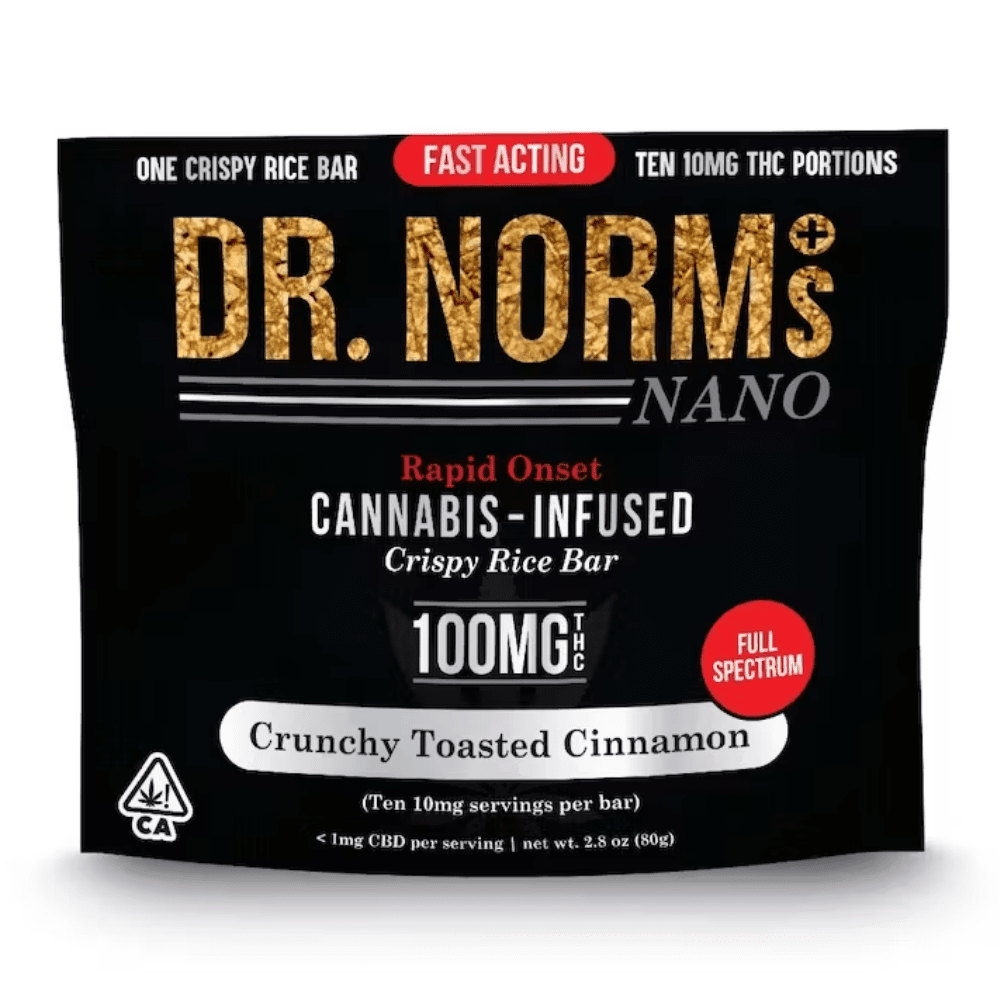 Fast-Acting Crunchy Toasted Cinnamon Crispy Rice Bar - Gluten-Free 100mg