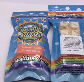 Apple Cheesecake Bars Sunshine Edibles 10 mg pp 100mg