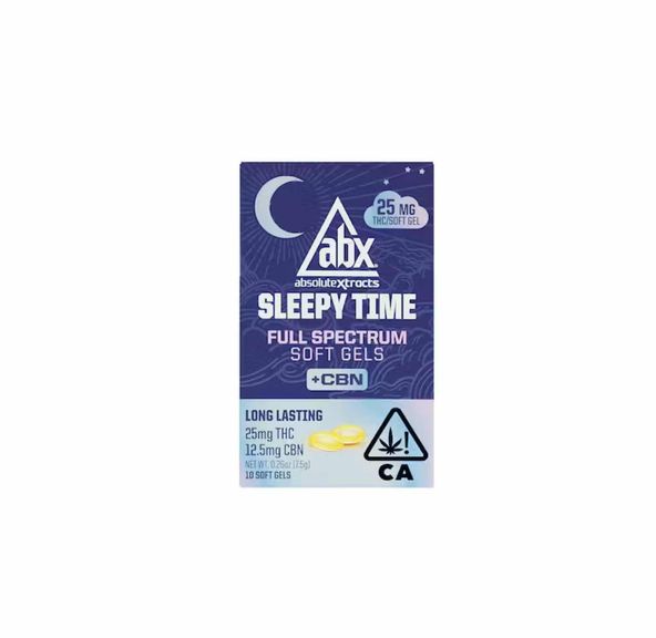 Absolute Xtracts Sleepy Time Solventless + CBN Soft Gels 25mg THC 10pk