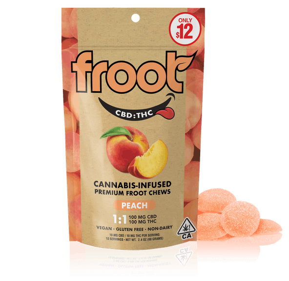 Froot Peach Gummies 1:1 100mg THC/100mg CBD