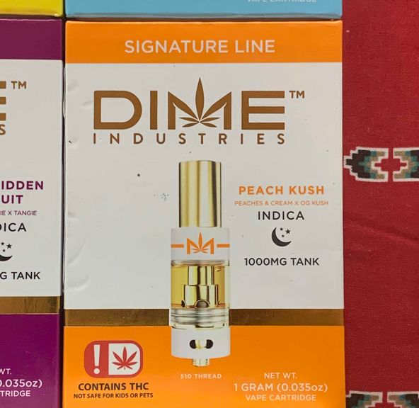 Peach Kush Dime Vape Cart 1g