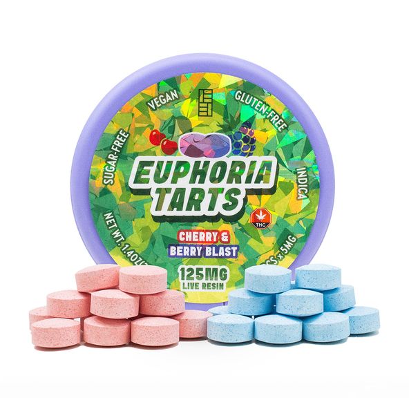 125mg Indica Live Resin Cherry & Berry Tarts by Euphoria Extractions (SUGAR FREE, VEGAN FRIENDLY)