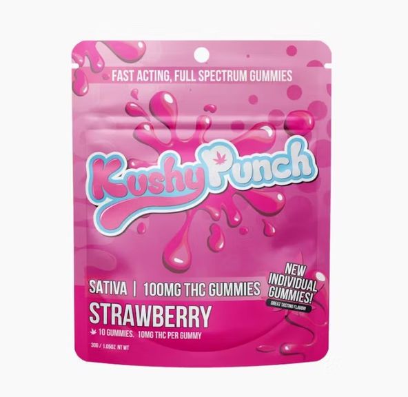 Sativa Strawberry Individual Gummies 100mg