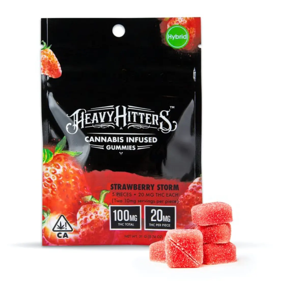 Heavy Hitters: 100mg THC Gummy Pack: Strawberry Storm