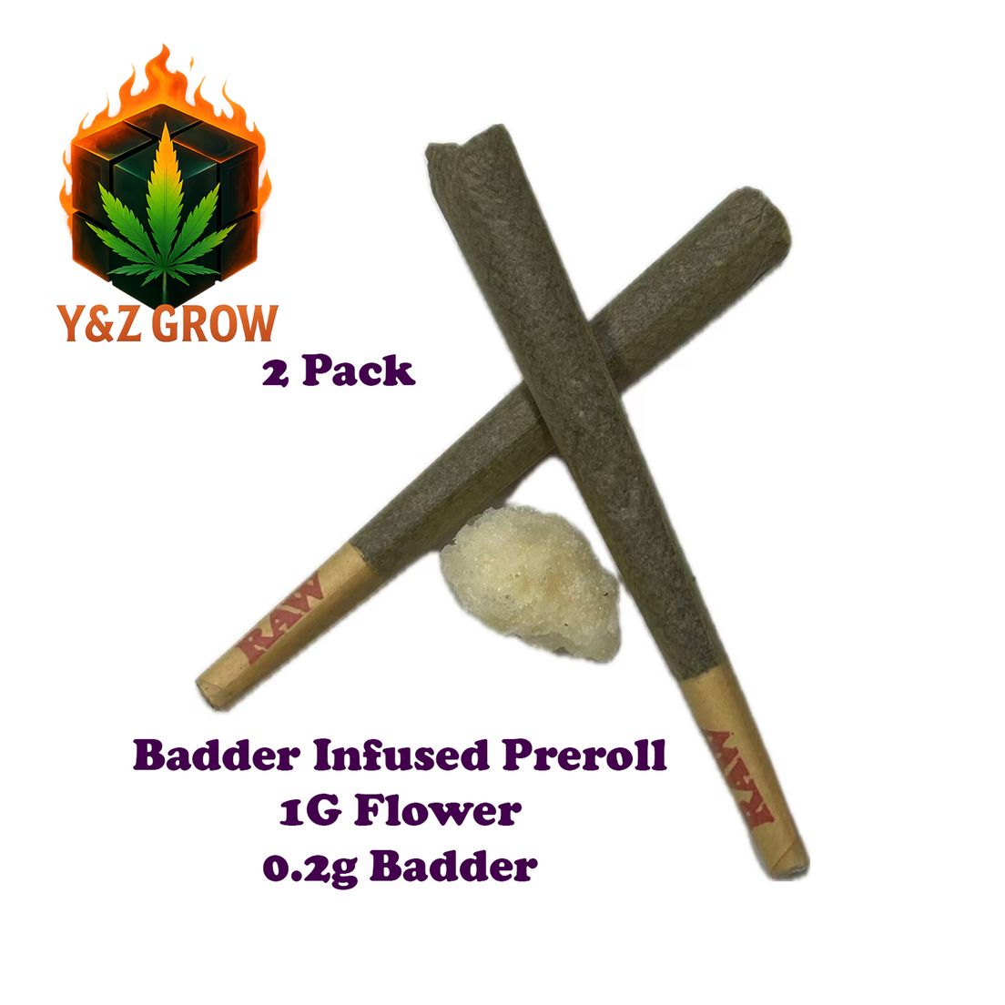 Badder Infused Preroll 1G - PIFF HAZE (Sativa) (2ct Pack)