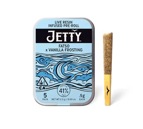 Jetty Live Resin Infused Pre-roll 5pk Fatso X Vanilla Frosting 2.5g